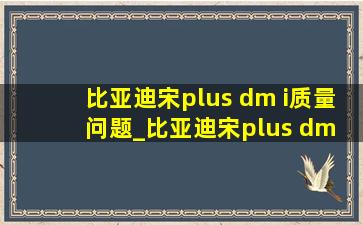 比亚迪宋plus dm i质量问题_比亚迪宋plus dm i质量问题汇总